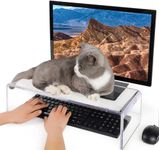 Anti-Cat Keyboard Cover, Laptop Keyboard Covers cat Proof, Clear Keyboard Protector, PC Desk Stand for Keyboard Storage Acrylic Monitor Stand Riser and Laptop Stand Riser (20"/7.1"/4.8")