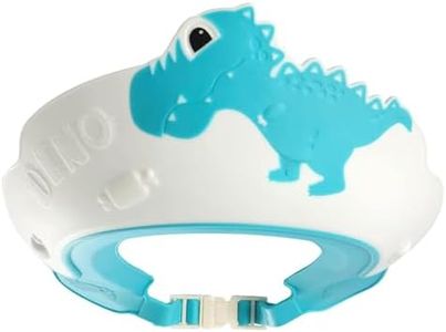 Baby Shower Cap Shield, Shower Cap for Kids, Visor Hat for Eye and Ear Protection for 0-9 Years Old Children,Cute Dinosaur/Crocodile/Hippo shape Makes the Baby Bath More Fun (Dinosaur, Blue)