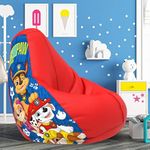 ComfyBean Bag with Beans Filled XXL- Official: Paw Patrol Bean Bags - for Teenagers - Max User Height : 4.5-5 Ft.-Weight : 45-50 Kgs(Model: Paw Patrol-Artwork 15 - Red)