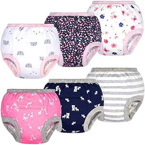 BIG ELEPHANT Unisex-Baby Toddler Potty 6 Pack Cotton Pee Training Pants Underwear, 5T