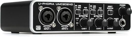 Behringer UMC202HD U-Phoria USB Audio Interface with MIDAS Microphone Preamplifiers