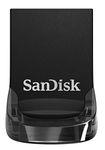 SanDisk 512GB Ultra Fit USB 3.2 Flash Drive, USB Stick, memory stick for laptops and gaming consoles, plug-and-stay, speeds up to 130 MB/s read, RescuePRO data recovery software, Black