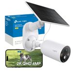 Tapo TC85 KIT 2K QHD Security Camera Outdoor Wireless with Solar Panel, 300-Day Battery Life, 150° Super-wide FOV, Colour Night Vision, No Monthly Fee, AI Detection CCTV Camera Systems
