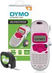 DYMO LetraTag LT-100H Handheld Label Maker | ABC Keyboard Label Printer with Easy-to-Use13 Character LCD Screen | Great for Home & Office Organisation | Pink