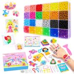 Water Fuse Beads, 24 Colors Water Spray Beads Set, 4000pcs Non Toxic Magic Beads, DIY Refill Compatible Water Sticky Beads Frozen for Hand Making Puzzle Educational Toys for Kids Beginners Gift