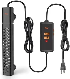 hygger 200w Aquarium Heater, Submersible Fish Tank Heater with Intelligent Temperature Control and Leaving Water Automatically Stop Heating System, for 20-40 Gallon Tanks