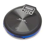 Aiwa PCD-810BL (UK) Portable Personal CD Player, Multi Format, MP3, Rechargeable Battery, 120Sec Anti-Shock Black/Blue Trim