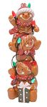 Mark Feldstein & Associates Holiday Stacked Gingerbread Men Tabletop Figurine Decor with LED C7 Bulbs, 12 Inch