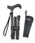 KMINA PRO - Folding Walking Canes for Seniors, Carbon Fiber Walking Cane, Canne de Marche, Foldable Walking Cane for Men, Lightweight Walking Cane for Women, Black Carbon Fiber Cane