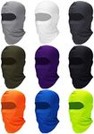 SATINIOR 9 Pcs Ski Mask for Men Full Face Cover UV Sun Protection Cooling Balaclava Neck Gaiter Clothing Scarf Bandana(Solid Colors), Solid Colors, One Size