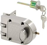 Prime-Line U 10817 Deadlock, Jimmy-Resistant, Single Cylinder Door Lock with a Satin Nickel Finish (Single Pack)