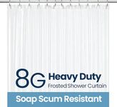 LiBa PEVA 8G Bathroom Shower Curtain Liner, 72" W x 72" H, Frosted, 8G Heavy Duty Waterproof Shower Curtain Liner