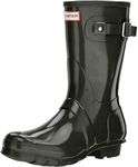 Hunter Women's Original Short Gloss Dark Olive Rain Boots - 11 B(M) US