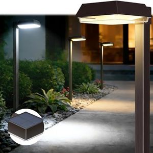 Bobcat Solar Pathway Lights Super Bright 300 lumens with 2-in-1 Warm White and Daylight Modes, Dark Brown Solar Lights for Outdoor Path, Sidewalk, Driveway or Walk Way Light(4 Pack)