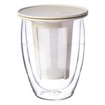 Bodum Tea for One Glass with Tea Infuser - 0.35 L, Off-White