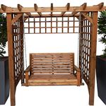 STAFFORDSHIRE GARDEN FURNITURE WOODEN GARDEN FURNITURE ARBOUR GARDEN SWING ARBOUR SEAT PAGODA TRELLIS SEAT AND ASSEMBLY