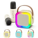 ShinePick Karaoke Machine with Two Wireless Microphones for Adults and Kids, Rechargeable Portable Bluetooth Speaker with Colorful LED Light, Perfect for Home Party, Meeting, Wedding, Outdoor/Indoor