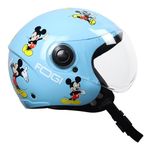 XINOR Kids Motorcycle Helmet Fogi Isi Certified Ages 6-14 Years Mickey Mouse Design - Xs (Blue Motorcycling)