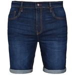 westAce New Mens Slim Fit Stretch Cotton Chino Shorts Summer Casual Smart [Dark Blue - Denim, 30" Waist]