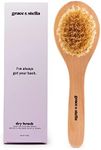 Shower Brush - Bath Brush Body Scrubber - Back Scrubber For Shower - Dry Brush Shower Scrubber - Dry Brushing Body Brush - Dry Brush for Cellulite and Lymphatic, Back Scratcher by Grace and Stella