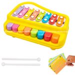 Vikrida 8 Key 2 in 1 Piano Xylophone for Kids, Educational Musical Instruments Toyset for Babies, Toddlers Preschoolers, 8 Key Scales in Clear and Crisp Tones (Assorted Color)