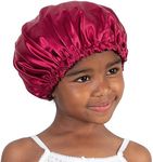 Olivia Sylx - Satin Bonnet & Toddler Silk Bonnet - Sleep Cap & Kids Bonnet for Girls, Hair Cover for Sleeping - Satin Sleep Cap, Adjustable (Red/Black, 0-3 Year)