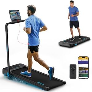 Riksion Laufband für Zuhause mit Neigung, Walking Pad bis 14 km/h, Treadmill Klappbar mit 12 Voreingestellte Programme, Elektrisches Laufband mit LED-Anzeige, Fernbedienung und App