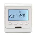 Adept Technology White LCD Digital Programmable Thermostat for Electric Underfloor Heating - Includes 3M Sensor Cable - Energy-Saving Temperature Control and Easy-to-Use Interface