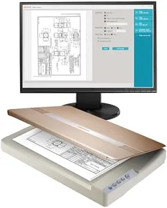 Plustek OpticSlim 1680 - High Speed Large Format Flatbed Scanner, scan Tabloid Size in 3 Seconds. Daul View Function Enable You to Quickly Check The Image Adjustment Effect