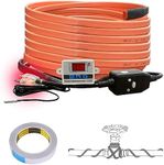 Cupohus Heat Tape for Water Pipes with Digital Display Thermostat 30FT, Freeze Protection Self-Regulating Heat Trace Cable for Metal, Plastic Home Pipes, Roof and RV