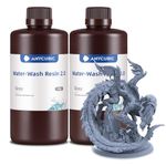 ANYCUBIC Water Washable 2.0 3D Printer Resin, 405nm High Precision and Anti-Yellowing 3D Resin, High Resilience, Easy Post-processing Photopolymer Resin for LCD/DLP Printers(Grey, 2000g)