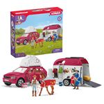 Schleich Horse Club, Horse Gifts for Girls and Boys Horse Adventures with Car and Trailer with Horse Figurine, 18 Pieces, Ages 5+