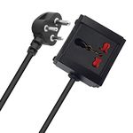 MX Extension Board Single Outlet 3000W 6/16 AMP Socket to 16 AMP Plug with Heavy Duty (0.75 Sq.mm ISI Marked) Power Cord 30 mtr with Child Safety Shutter & Flame Retardent Body (Black)- MX 4221