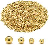 Fryokrbo 310Pcs 18K Gold Filled Spacer Beads for Jewelry Bracelets Making,Round Bracelet Beads,Small Ball Gold Filled Beads for Bracelet Necklace Jewelry Bulk Handmade Supply (3mm)