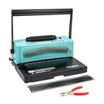 SAMHONG Spiral Coil Binding Machine - Electric Coil Insert & 20 Sheet Punch (Letter /A4/A5) | 46 Fully Locking Dies | Adjustable Edges | Binds up to 440 Sheets | Free