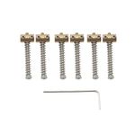 Musiclily Pro 10.8mm Small Barrel Brass Telecaster Saddles for Fender Squier Tele Style Electric Guitar, Original Color (Set of 6)