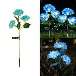 hardoll Solar Decorative Light Hydrangea Flower Shaped RGB Color LED lamp for Waterproof Outdoor Home Garden Yard(Blue Color-Pack of 1)