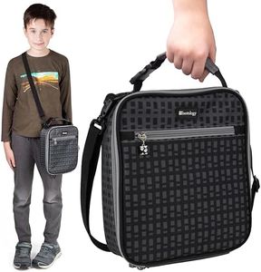 Bentology Kids Insulated Lunch Bag | Clip & Go to Backpacks or Adjustable Crossbody Strap | Keeps Food Hot or Cold for Hours | Lunchbox Tote Hands-Free Carry with Waterproof Lining | Back to School