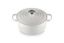 Le Creuset Signature Enamelled Cast Iron Round Casserole Dish With Lid, 24 cm, 4.2 Litre, Meringue, 21177247164430