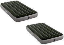 Intex 64763E Standard Dura Beam Downy Air Mattress Bed with Built in Foot Pump, Queen (2 Pack)