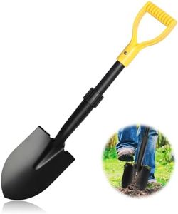 Shovels for Digging, 28" Small Shovels Heavy Duty with D Handle, Pointed Spade Shovel for Camping, Edging, Beach Sand, Metal Garden Shovel with Fiberglass Shaft, Portable Mini Shovel, Yellow Grip