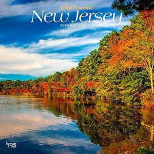 New Jersey Wild & Scenic | 2024 12 x 24 Inch Monthly Square Wall Calendar | BrownTrout | USA United States of America Northeast State Nature