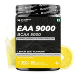 Carbamide Forte Eaa Supplement With Bcaa 5000Mg | Eaa intra workout Supplement For Men & Women With Hydration Blend & Vitamins – Lemon Zest Flavour - 50 Servings - Powder 300G