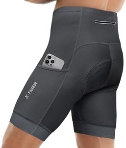 X-TIGER Radlerhose Herren mit 5D Sitzpolster,Fahrradhose Herren Atmungsaktive Schnelltrocknende Radhose mit 3 Taschen