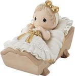 Precious Moments 212018 Cradled in His Love Girl Bisque Porcelain Figurine, White