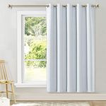 NICETOWN Insulated Sliding Door Curtain-Wide Thermal Room Darkening Door Curtain Panel, Door Drapes/Draperies with Grommet Top (1 Piece, Cloud Grey, 70" Wide x 72" Long)