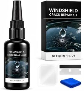 Cracked Windshield Repair Kit, 2026 New Upgrate Windshield Crack Repair Kit for Chips and Cracks with 30ml Glass Repair Liquid 1 Towel 1 Blade 5 Curing Films, Cracks Gone Glass Repair Kit (2)