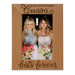 KATE POSH The Love Between Cousins Lasts Forever Engraved Natural Wood Picture Frame. (5x7-Vertical)