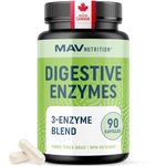 Digestive Enzymes 280MG for Digestive Health & Bloating Relief for Women & Men | Triple Digestive Enzyme Blend to Break Down Carbs & Fats, Anti Bloating Supplement for Women & Men | Vegetarian | 90ct