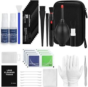 ARVOK Professional Camera Cleaning Kit(32 pcs), Including Air Blower/Cleaning Pen/Cleaning Spray/Cleaning Cloth/Lens Brush, Lens Cleaning Kit for DSLR Cameras Compatible with Canon, Nikon, Sony